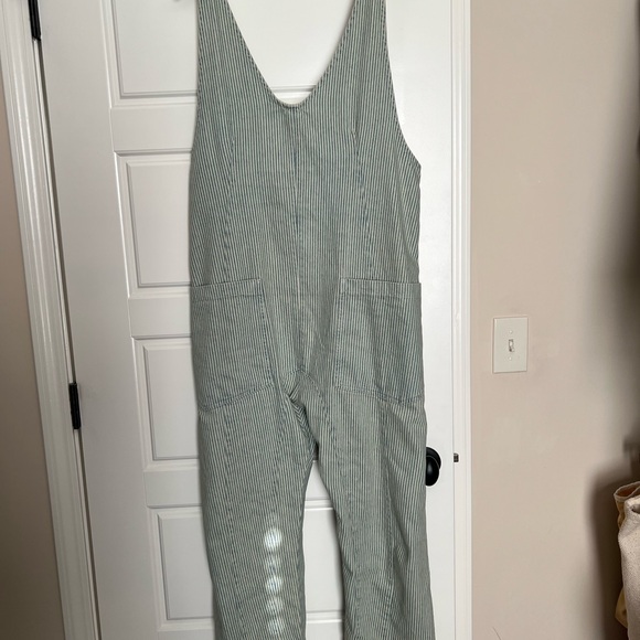 Striped Denim Overalls - Picture 2 of 5